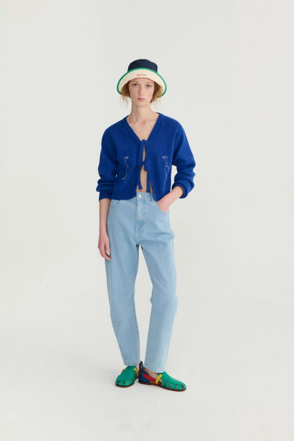 Bobo Choses Summer Trip Bird Cotton Cropped Cardigan