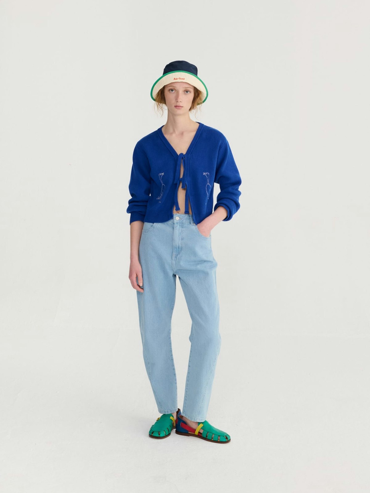 Bobo Choses Summer Trip Bird Cotton Cropped Cardigan - Image 2 of 7