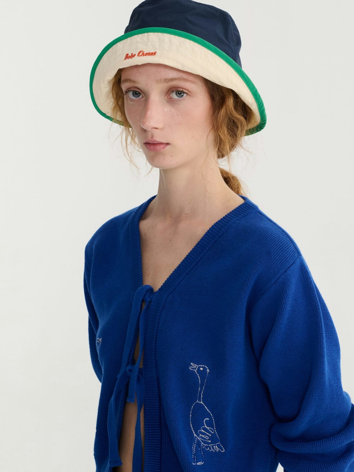 Bobo Choses Summer Trip Bird Cotton Cropped Cardigan - Image 5 of 7