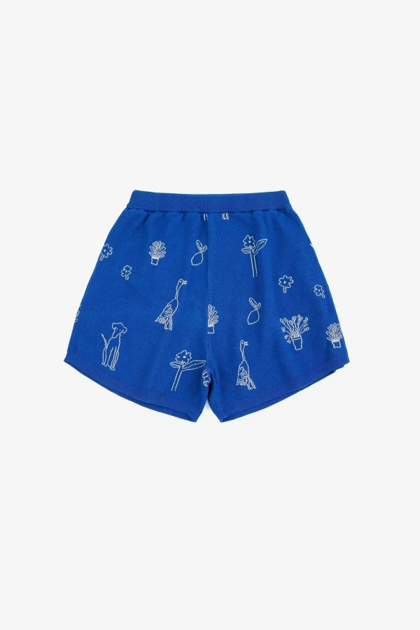 Bobo Choses Summer Trip Jacquard Knitted Shorts - Cobalt