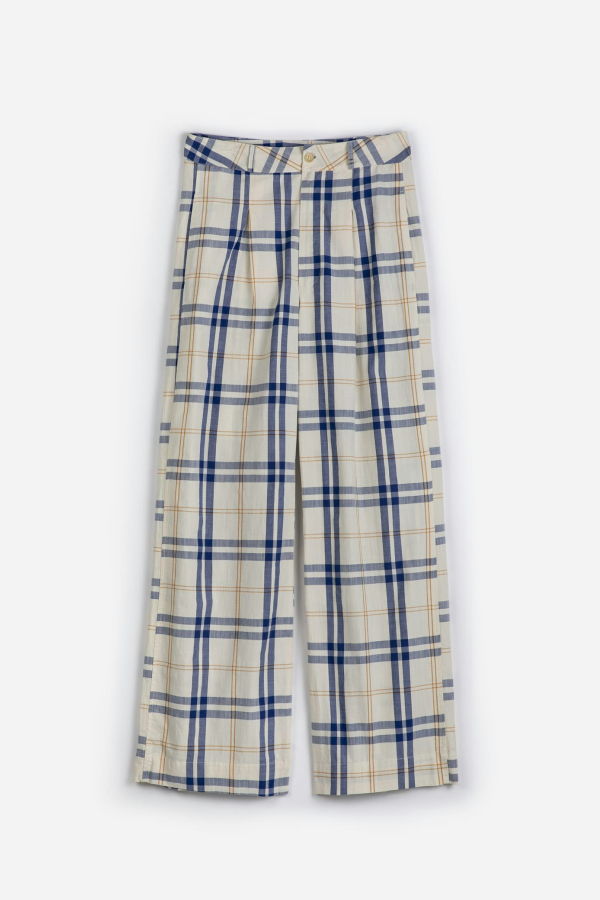 Bobo Choses Fun Tartan Twill Wide Leg Pants