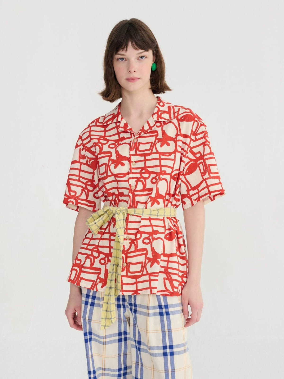 Bobo Choses Fun Tartan Twill Wide Leg Pants - Image 5 of 12