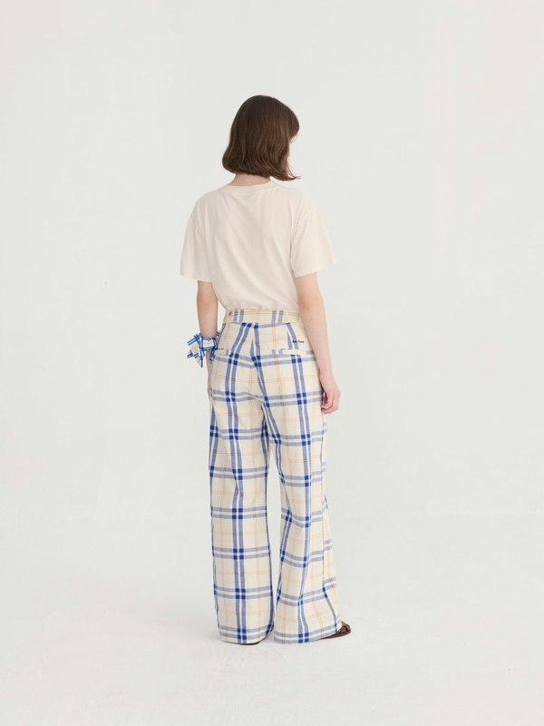 Bobo Choses Fun Tartan Twill Wide Leg Pants