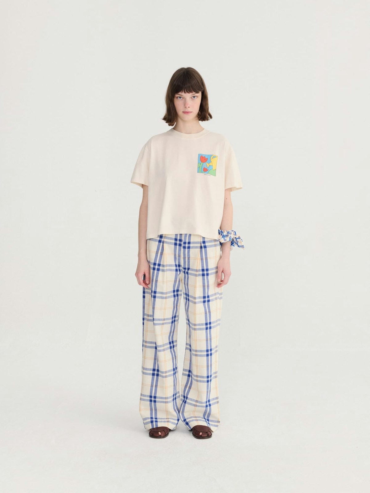 Bobo Choses Fun Tartan Twill Wide Leg Pants - Image 8 of 12