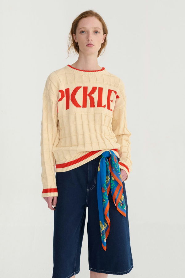 Bobo Choses Pickles Cotton Jumper - Beige