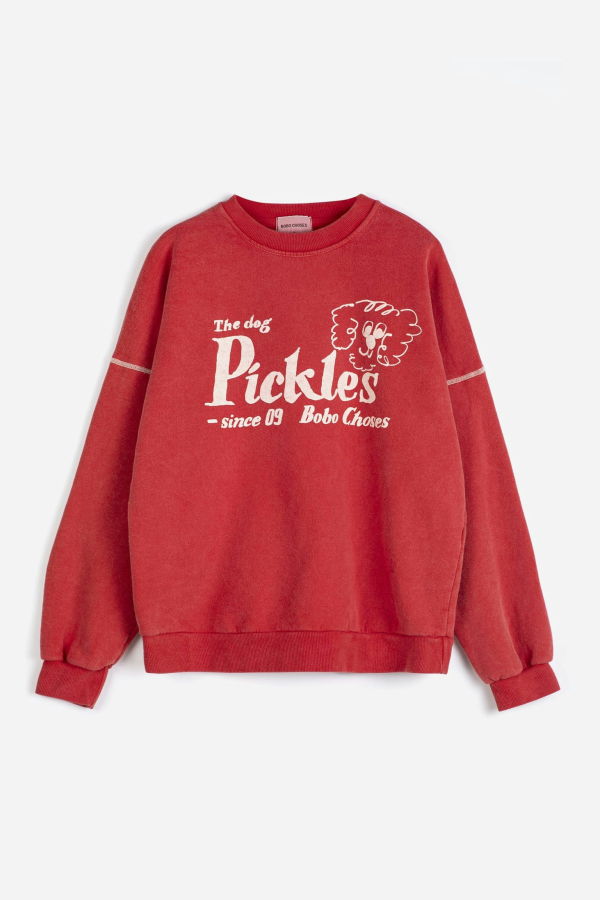 KIDS Bobo Choses Pickles The Dog Relaxed Sweatshirt - Red