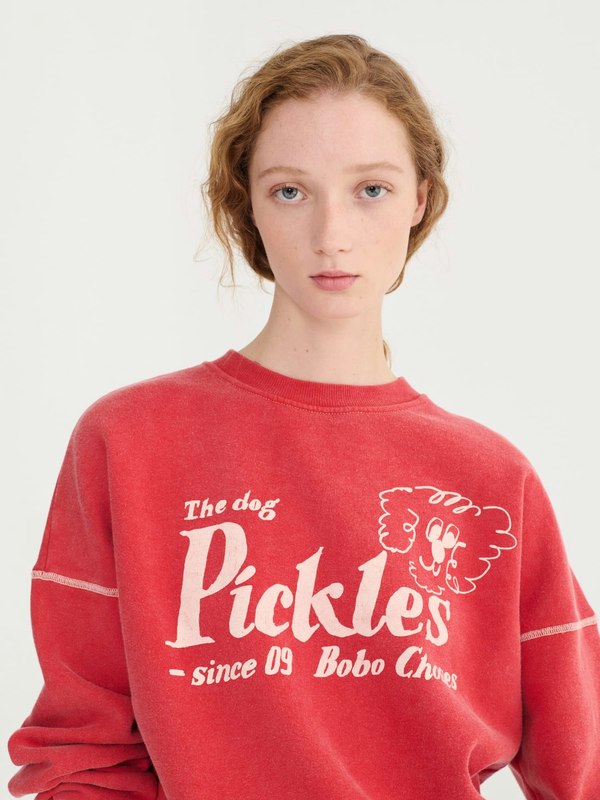 KIDS Bobo Choses Pickles The Dog Relaxed Sweatshirt - Red