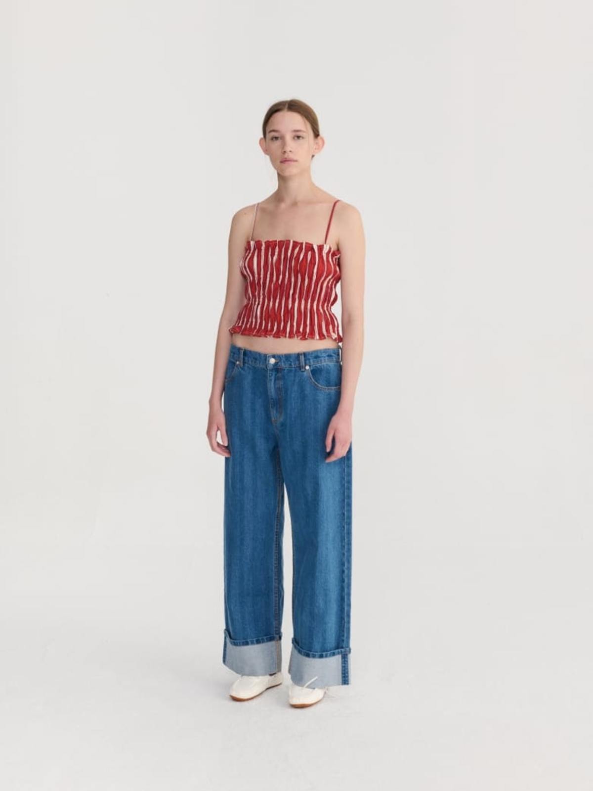 Bobo Choses Striped Wideleg Denim Pants - Blue - Image 1 of 16