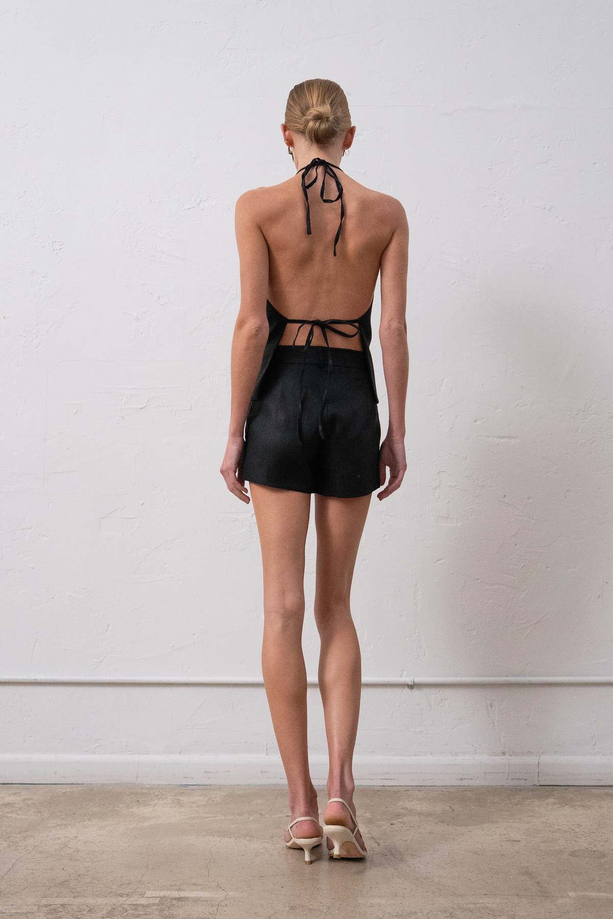 Parentezi Cami Linen Shorts - Black - Image 2 of 5