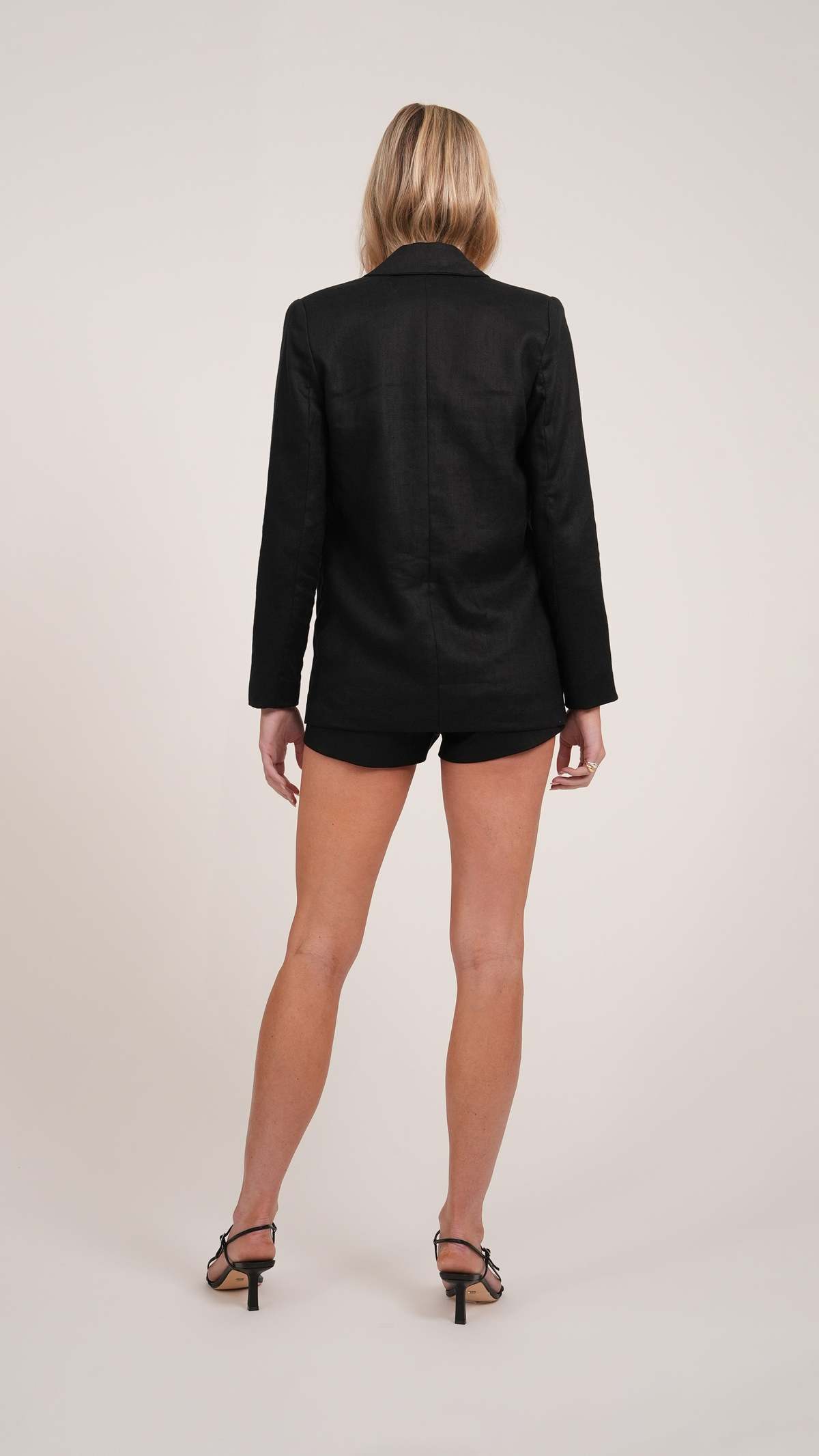 Parentezi Cami Linen Shorts - Black - Image 5 of 5
