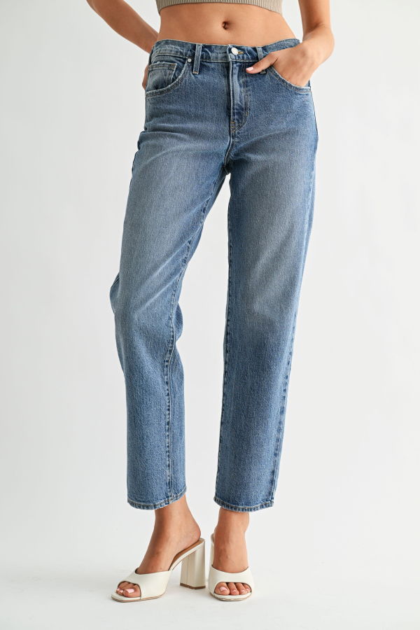Just Black Denim The Easy Straight Jean - Dark Denim