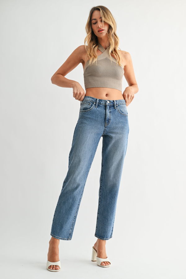 Just Black Denim The Easy Straight Jean - Dark Denim