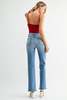 Just Black Denim The Vintage Relaxed Slight Flare Jeans - Medium Denim - Thumbnail 4