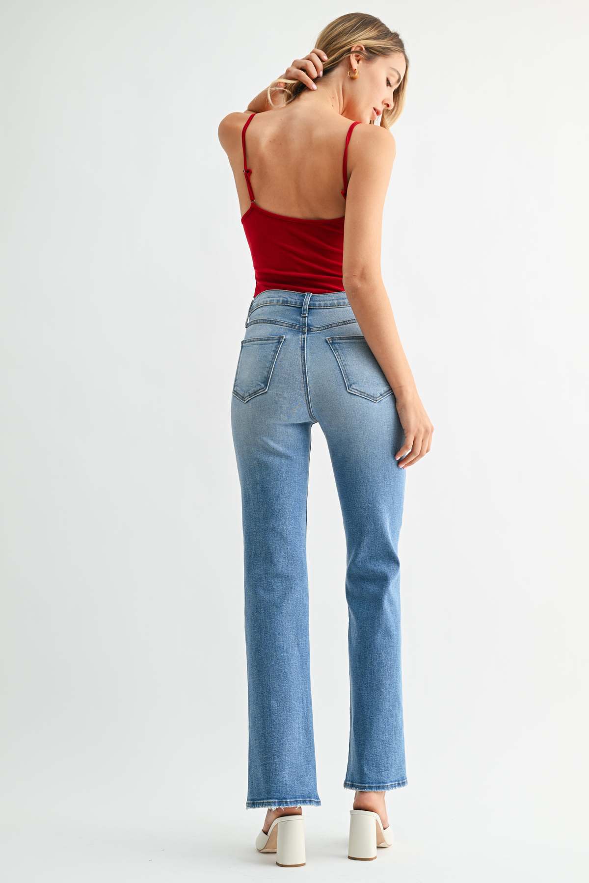 Just Black Denim The Vintage Relaxed Slight Flare Jeans - Medium Denim - Image 4 of 4
