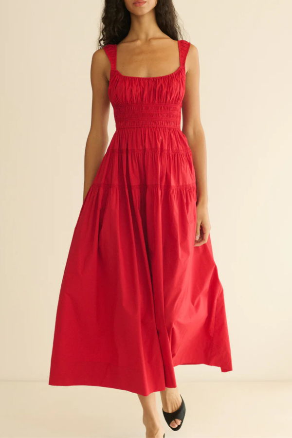 DÔEN Clover Dress - Deep Tomato