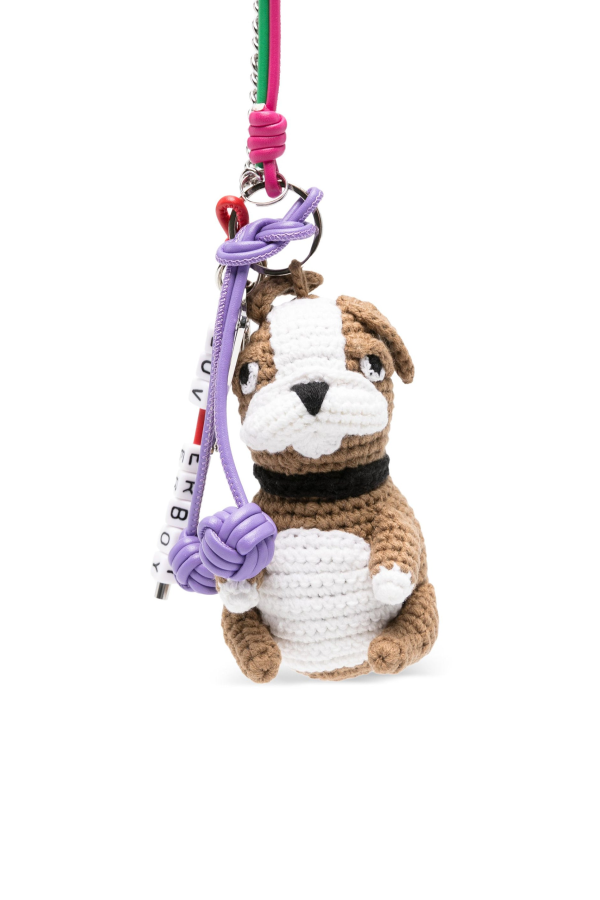 CHARLES JEFFREY LOVERBOY Character Crochet Bag Charm Keyring - Beige