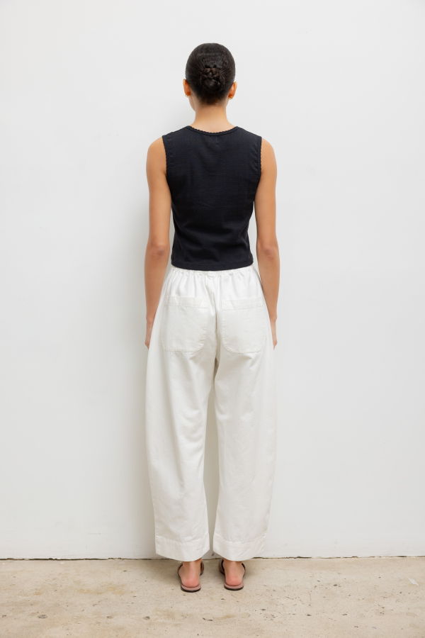 Leset Pointelle Sleeveless Crew Top