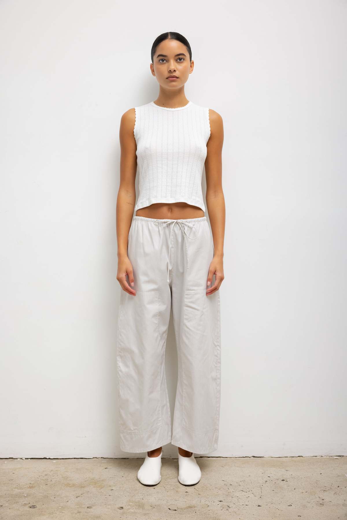 Leset Pointelle Sleeveless Crew Top - Image 2 of 4