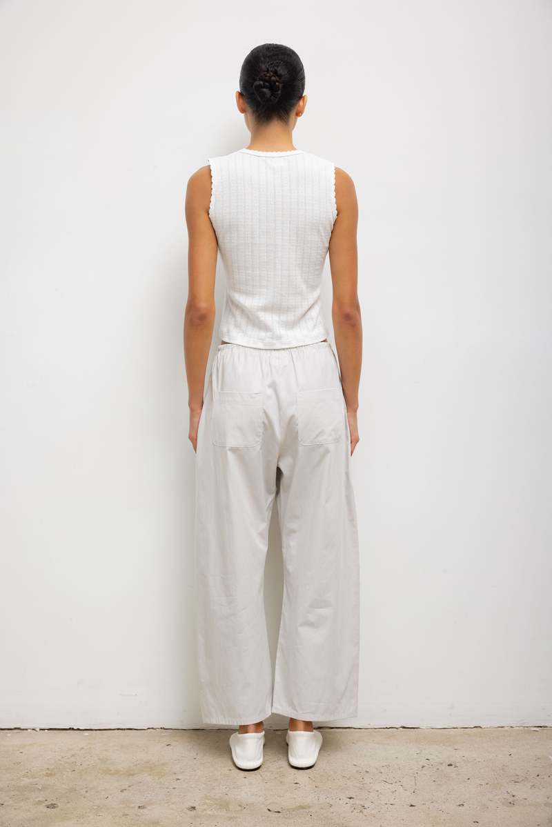 Leset Pointelle Sleeveless Crew Top