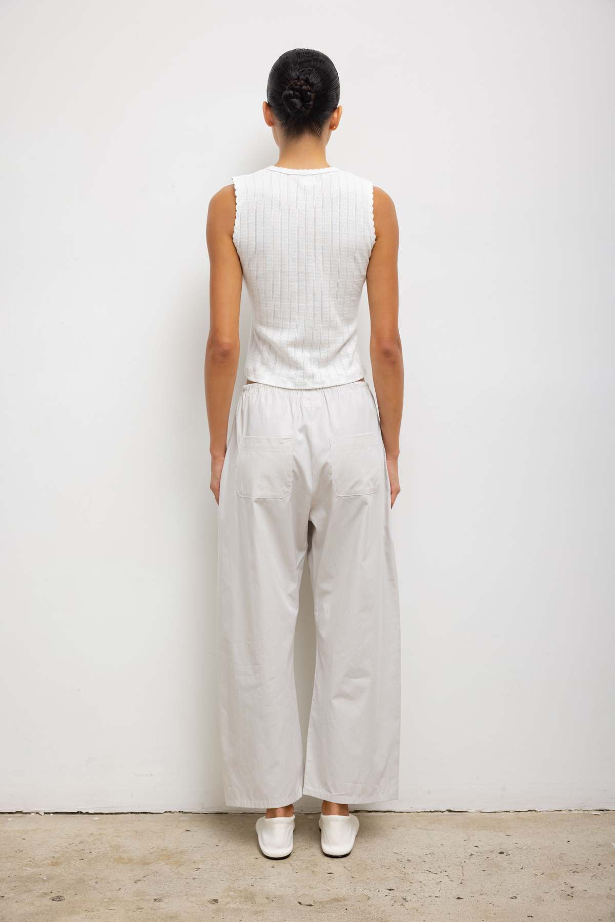 Leset Pointelle Sleeveless Crew Top - Image 3 of 4