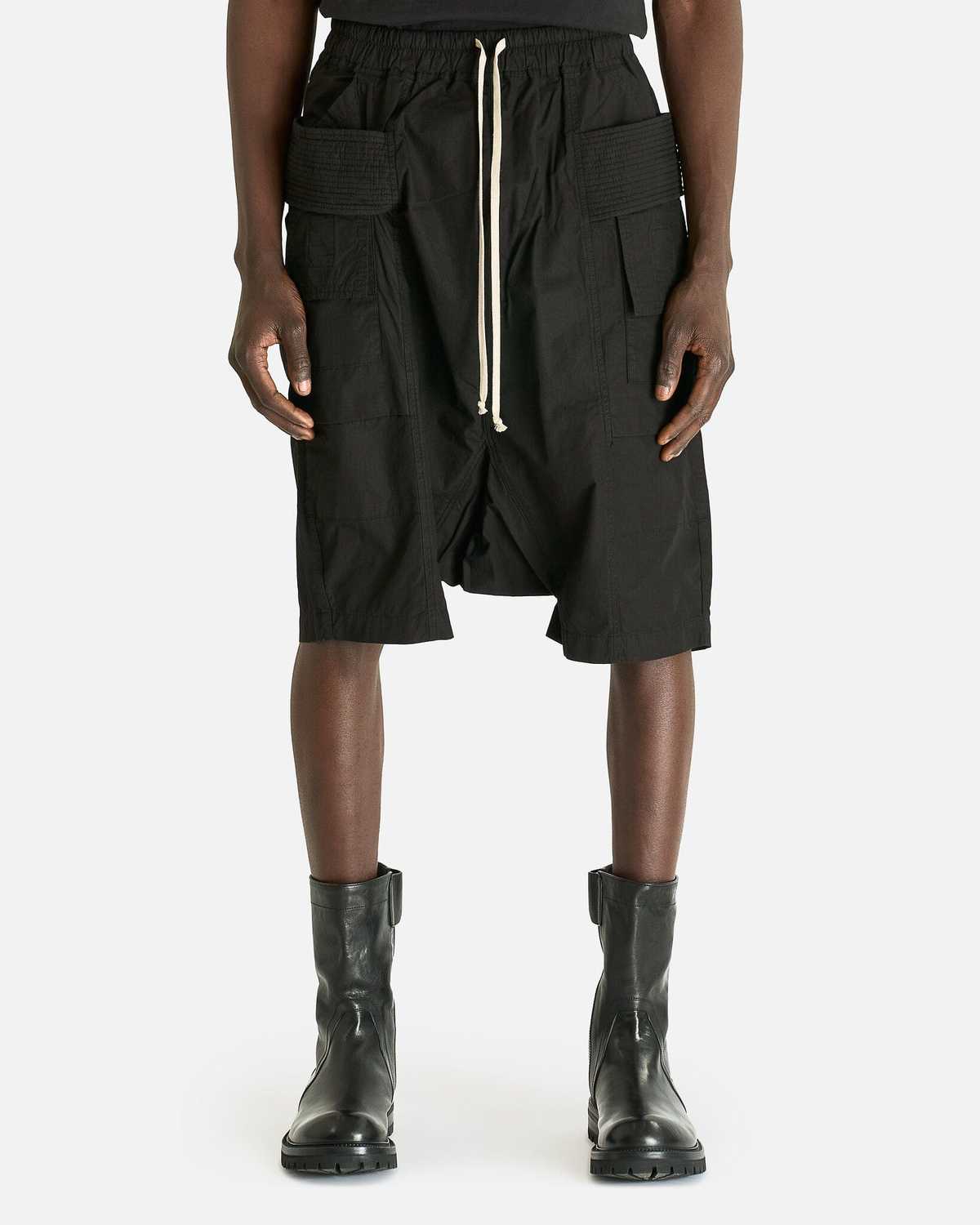 Rick Owens Creatch Cargo Pods Shorts - Black - Image 1 of 5