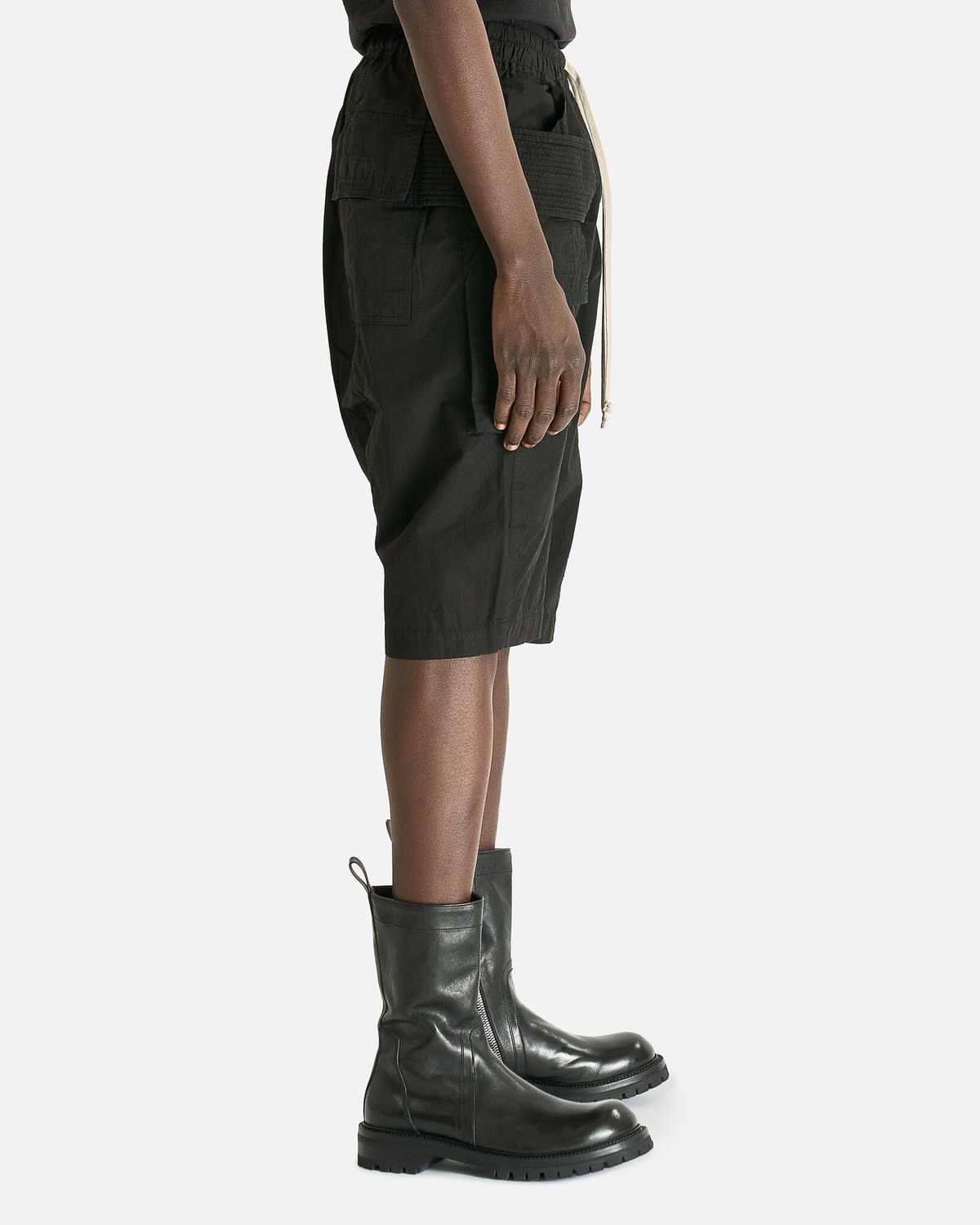 Rick Owens Creatch Cargo Pods Shorts - Black - Image 2 of 5