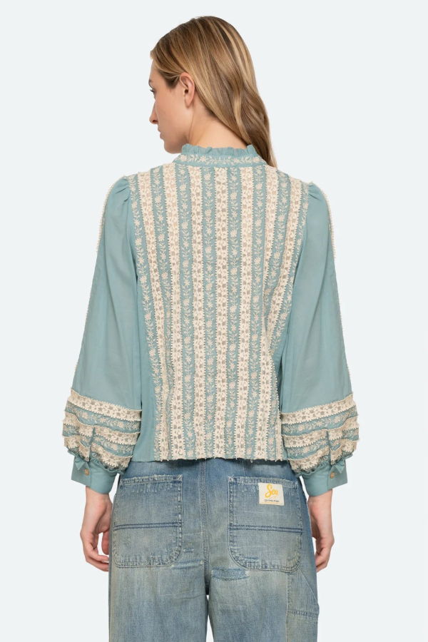 Sea NY Kirsten Long Sleeve Top - Sky