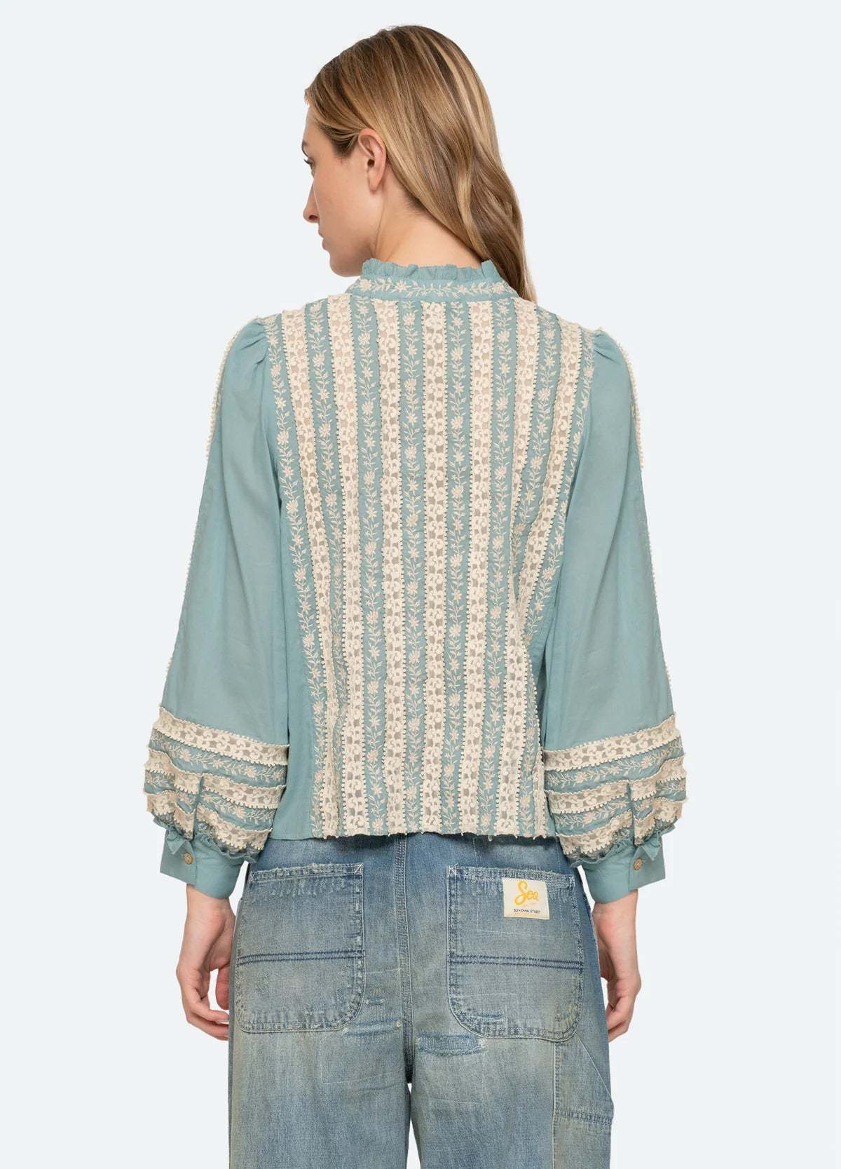 Sea NY Kirsten Long Sleeve Top - Sky - Image 2 of 2