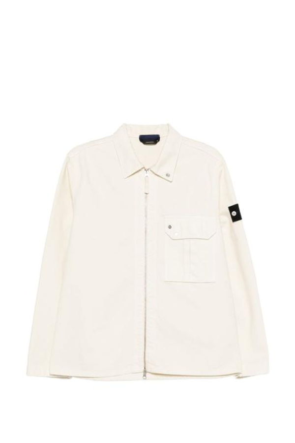 Stone Island Leather Jacket - Ivory