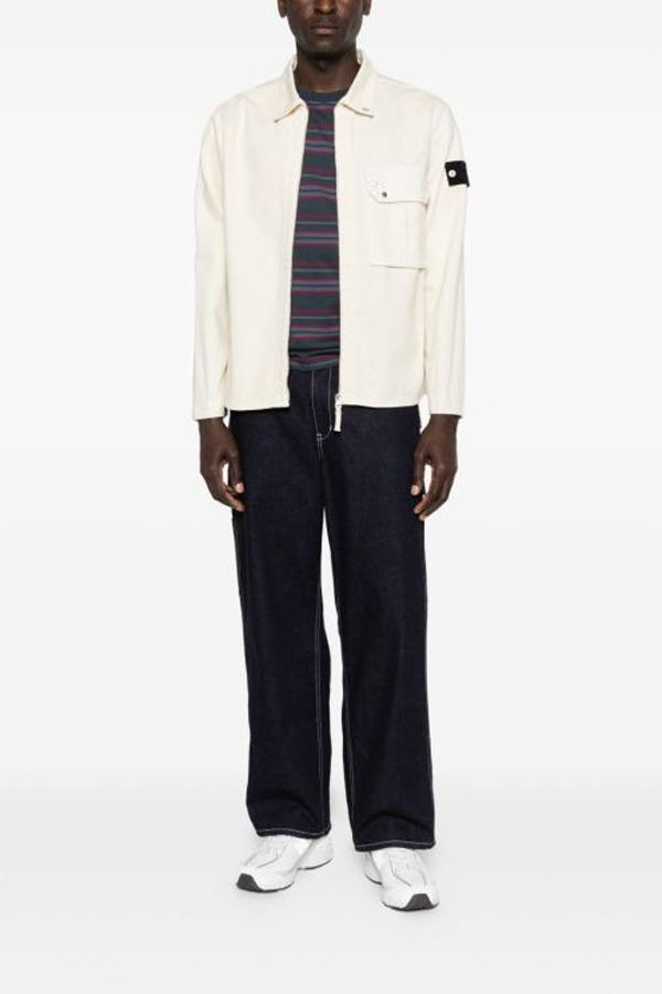Stone Island Leather Jacket - Ivory