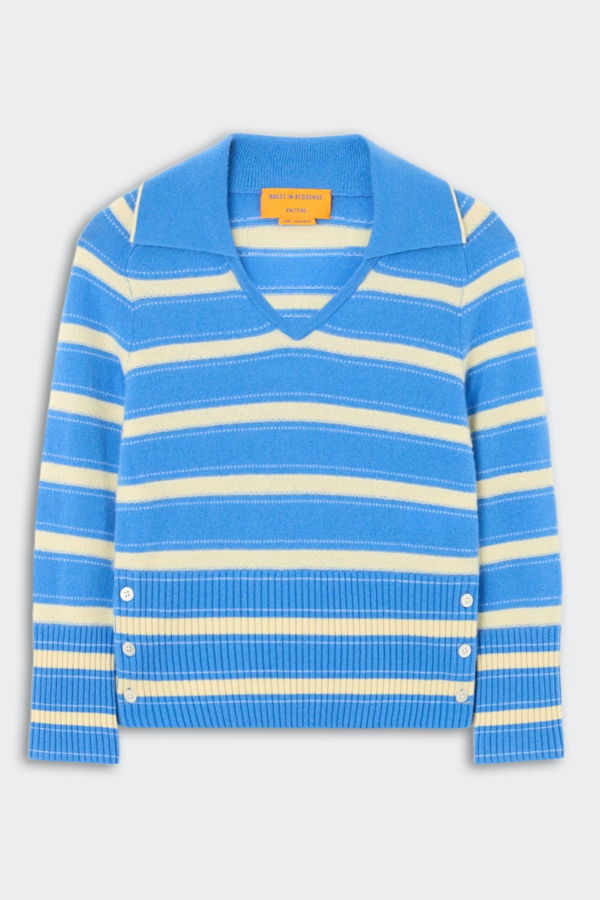 Guest in Residence Port Polo Sweater - Sail Combo