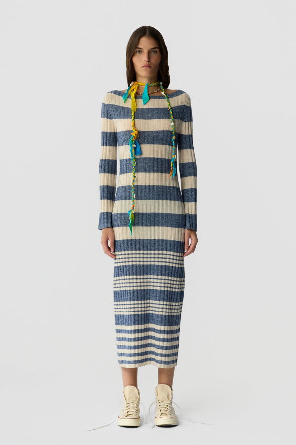 Guest in Residence Striped Rib Dress