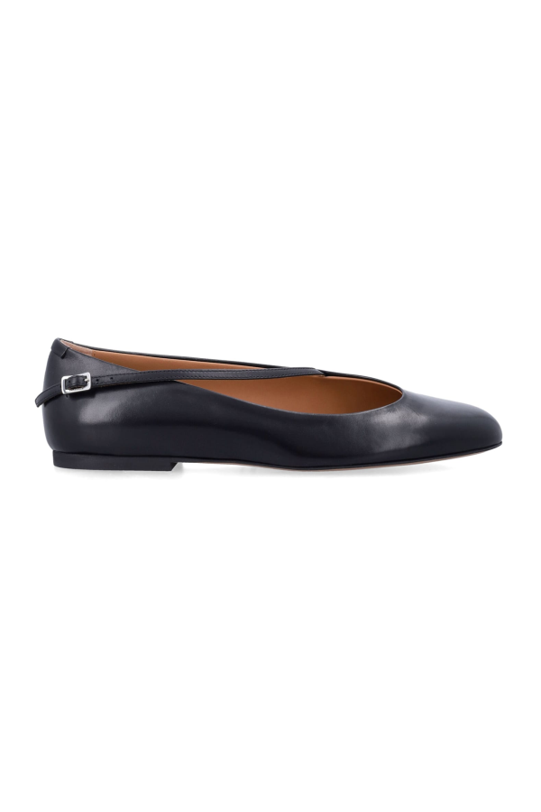 Jil Sander Leather Ballerina Flats - Black