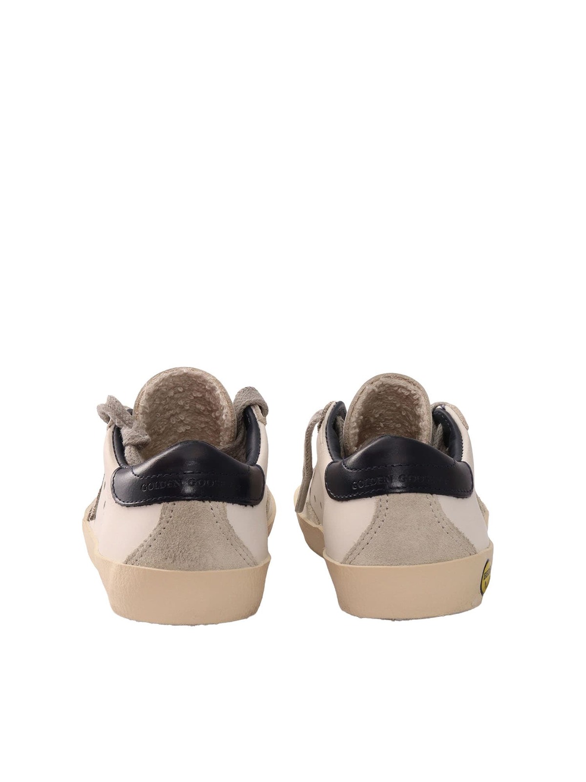 KIDS Golden Goose Super-Star Leather Upper and Heel Suede Star and Spur Shoes - White - Image 3 of 3