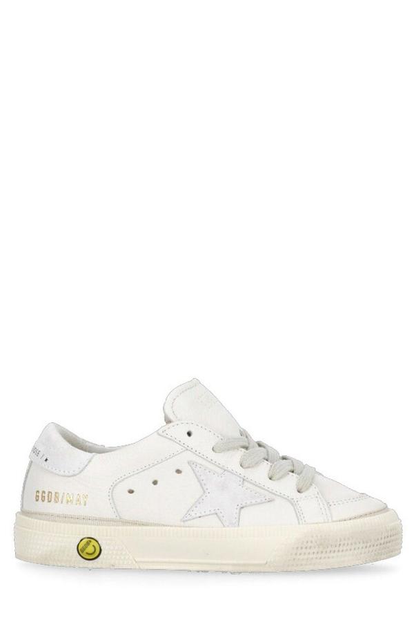 KIDS Golden Goose May Star Patch Sneakers - White KIDS Golden Goose May Star Patch Sneakers - White