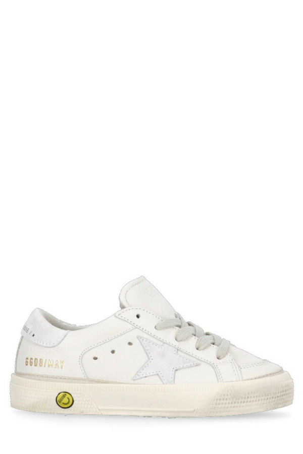 KIDS Golden Goose May Star Patch Sneakers - White