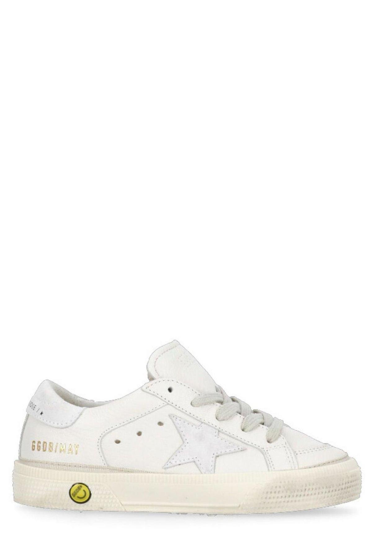 KIDS Golden Goose May Star Patch Sneakers - White - Image 1 of 5