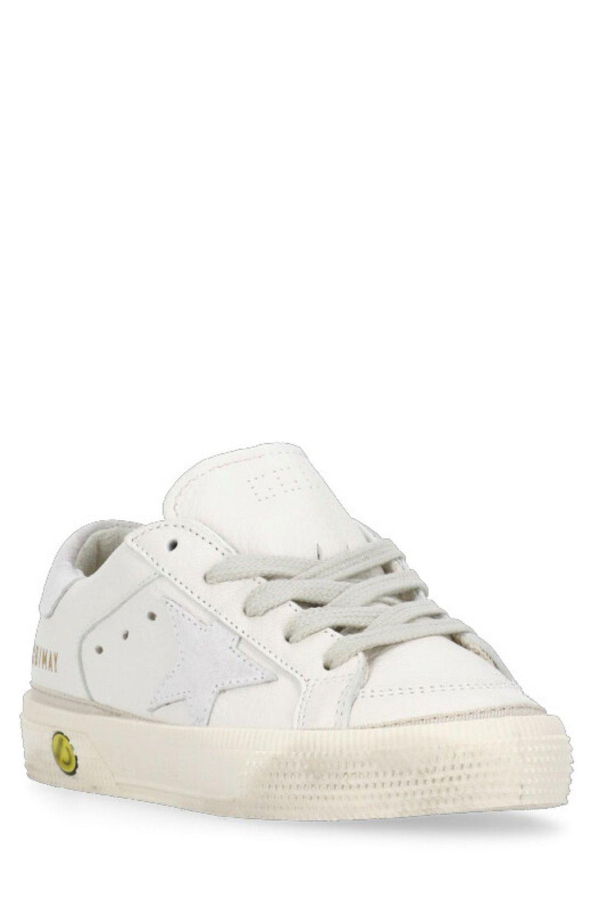 KIDS Golden Goose May Star Patch Sneakers - White