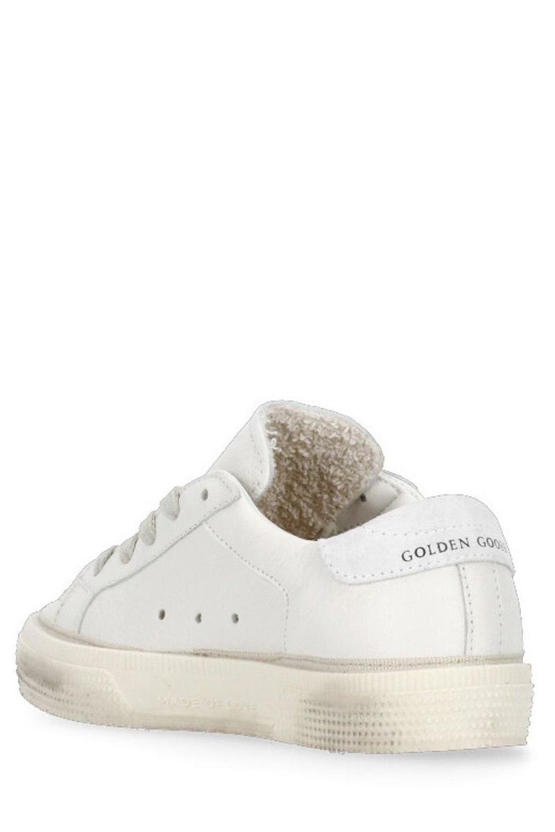 KIDS Golden Goose May Star Patch Sneakers - White