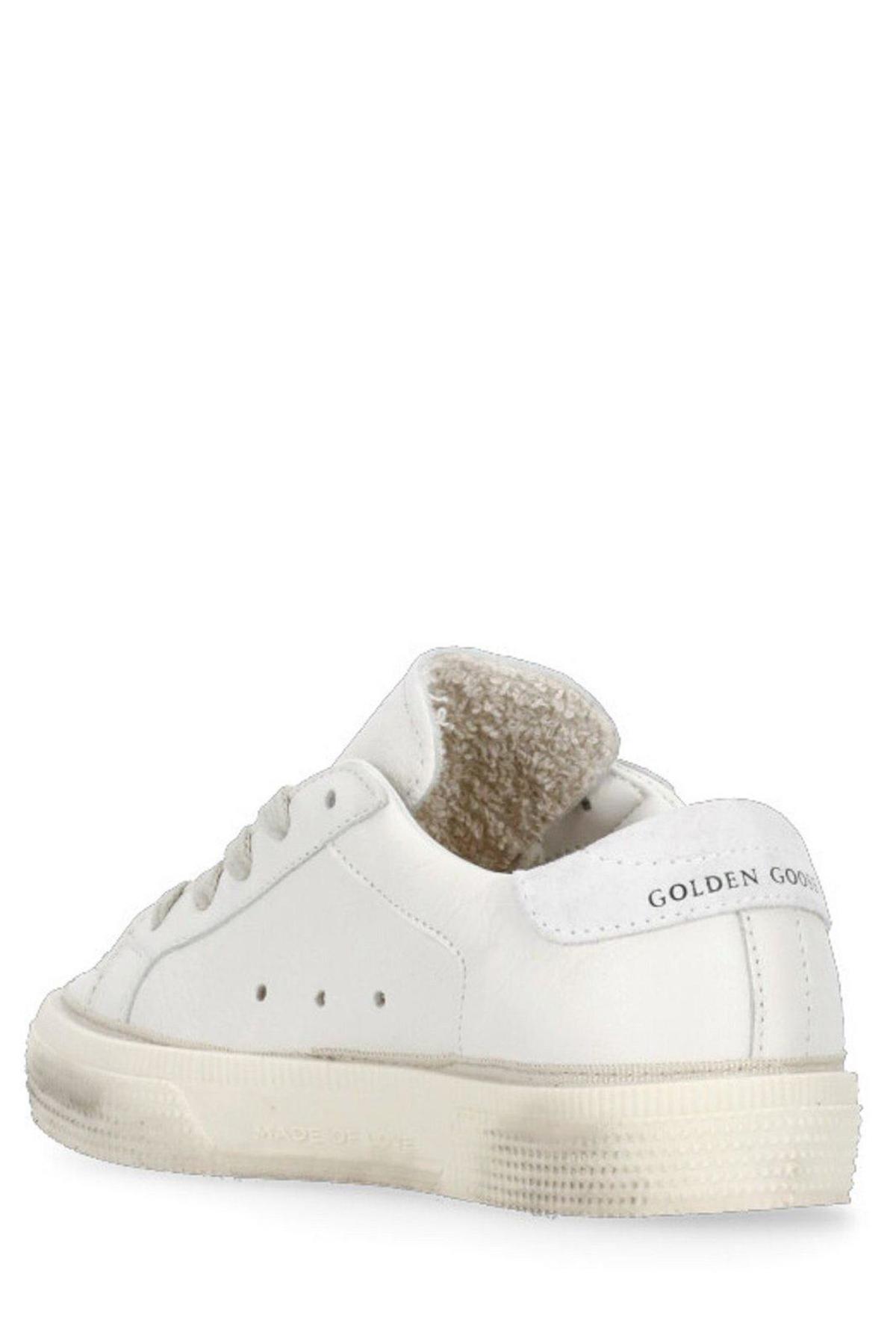 KIDS Golden Goose May Star Patch Sneakers - White - Image 3 of 5