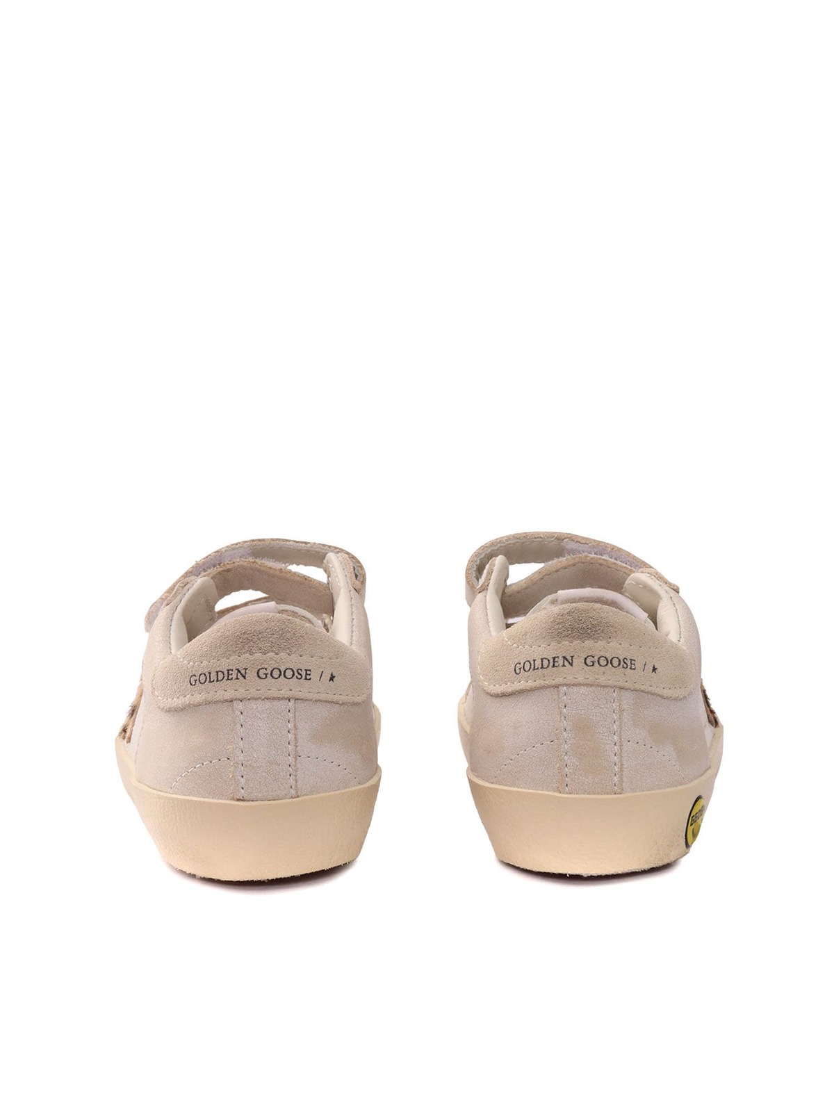 KIDS Golden Goose Old School Nappa And Leather Upper Horsy Star Suede Heel Shoes - White - Image 3 of 3