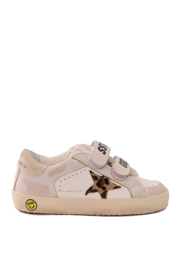 KIDS Golden Goose Old School Nappa And Leather Upper Horsy Star Suede Heel Sneakers - White