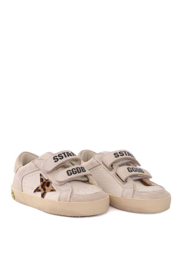 KIDS Golden Goose Old School Nappa And Leather Upper Horsy Star Suede Heel Sneakers - White