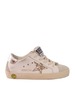 KIDS Golden Goose Super Star Leather Upper Suede Toe And Spur Glitter Star Laminated Heel Shoes - White - Thumbnail 1