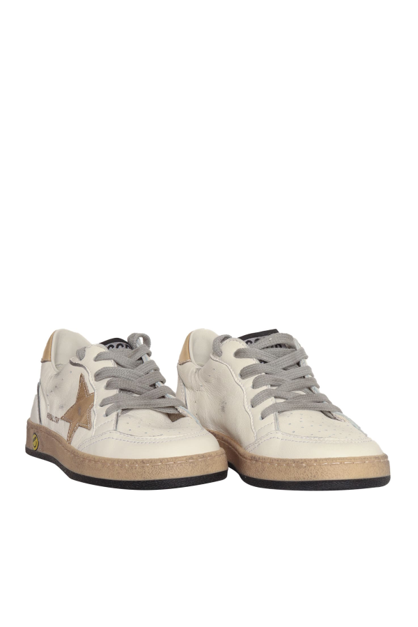 KIDS Golden Goose Ballstar Nappa Upper Laminated Star And Heel Shoes - White