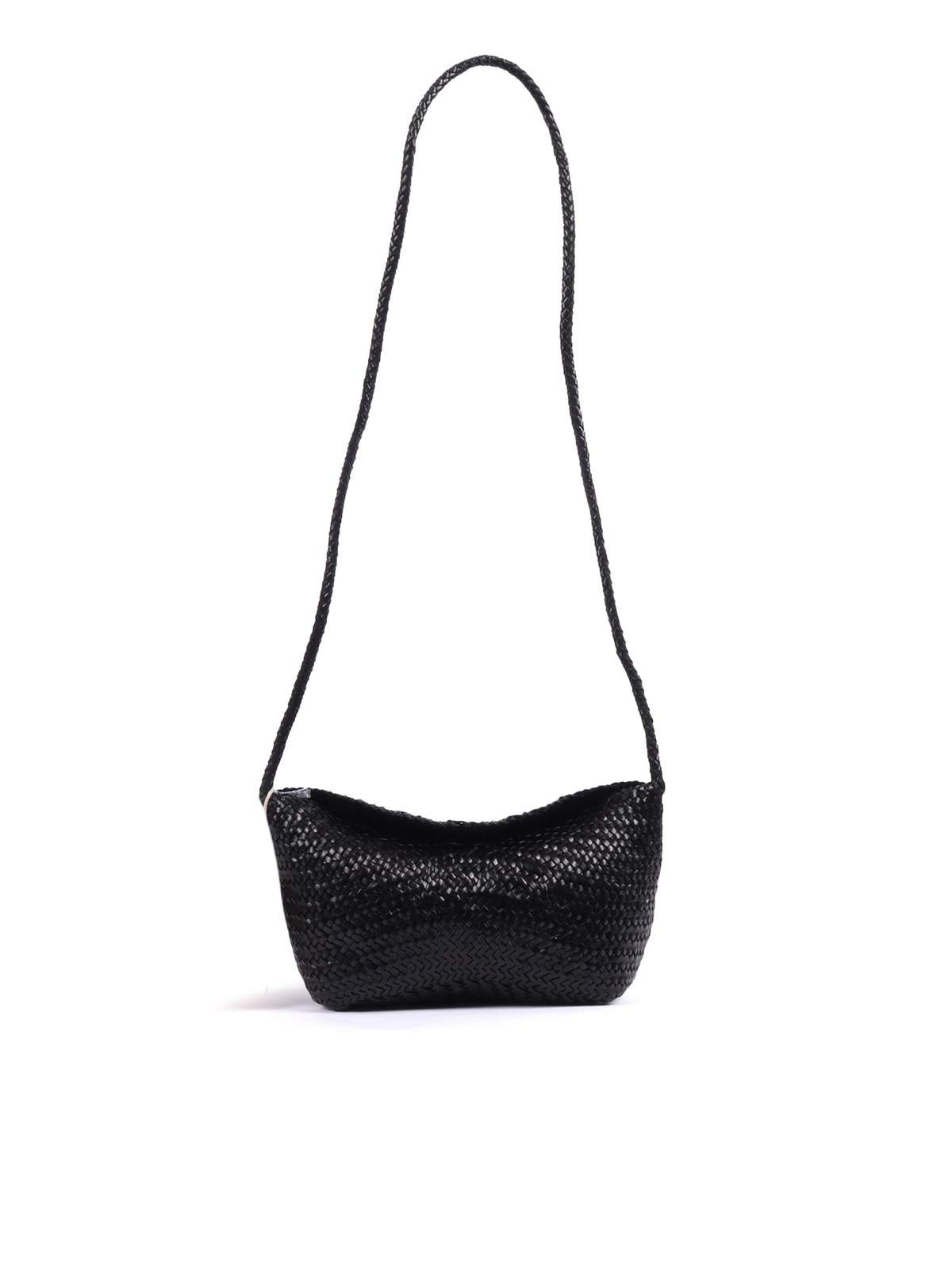 Dragon Diffusion Corsina Diagonal Weave Shoulder Bag - Black - Image 1 of 3