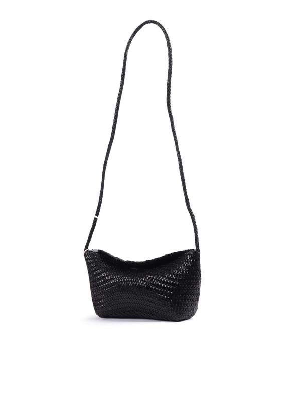 Dragon Diffusion Corsina Diagonal Weave Shoulder Bag - Black