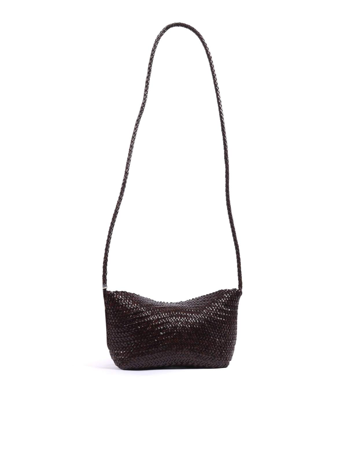 Dragon Diffusion Corsina Diagonal Weave Shoulder Bag - Brown - Image 3 of 3