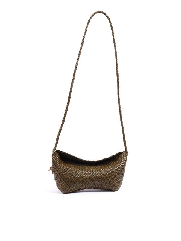 Dragon Diffusion Corsina Diagonal Weave Shoulder Bag - Green