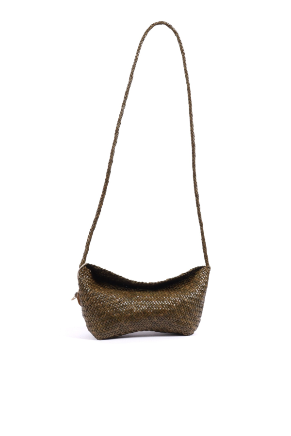Dragon Diffusion Corsina Diagonal Weave Shoulder Bag - Green